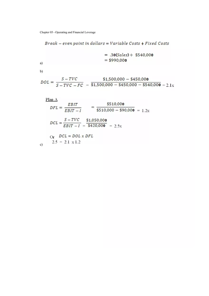 Operating and Financial Leverage Assignment Part 6 - Page 8