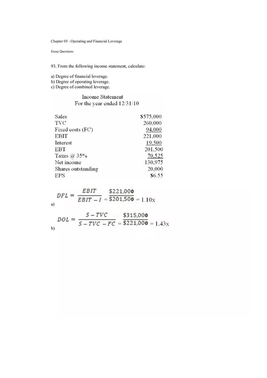 Operating and Financial Leverage Assignment Part 6 - Page 4