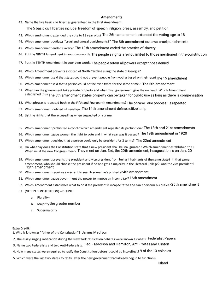 Constitution Scavenger Hunt - Understanding the Legislative Branch - Page 3
