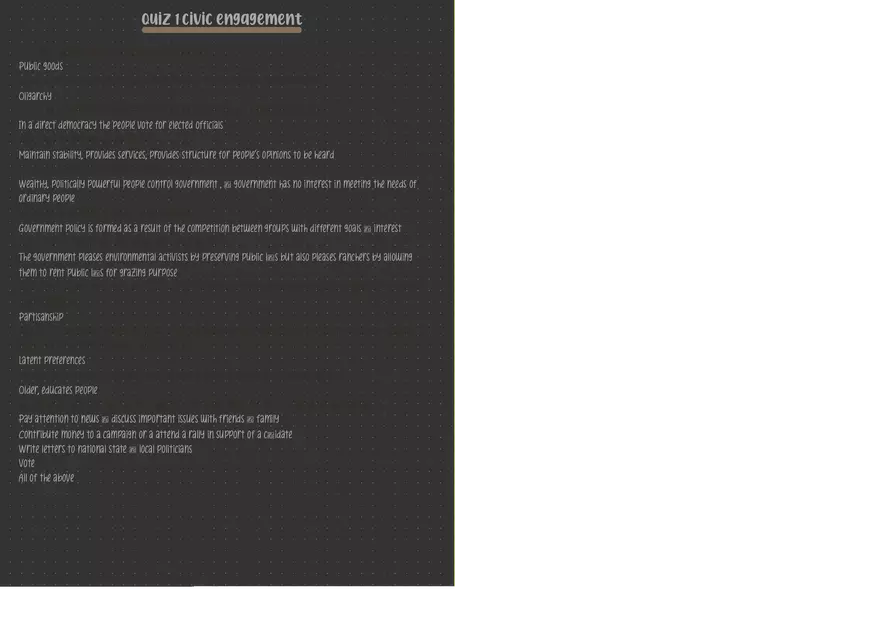 Quiz 1 - American Government and Civic Engagement - Page 1