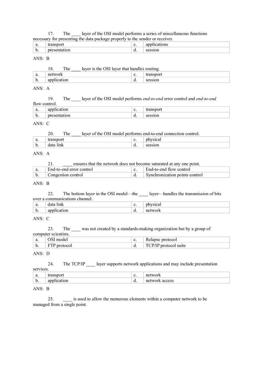 Introduction to Computer Networks Answer Key Part 1 - Page 3