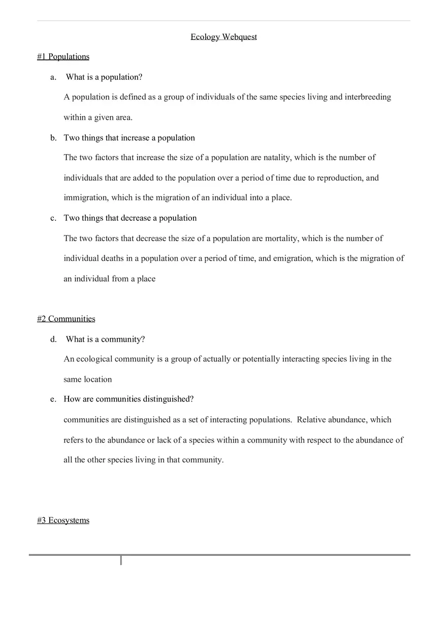 Eco Webquest Populations - Page 1