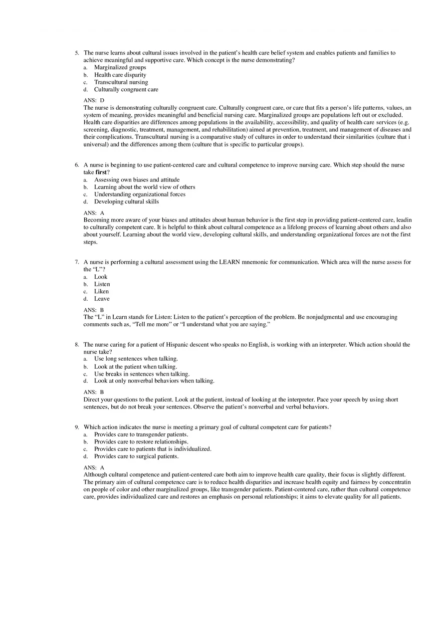 Fundamentals Study Guide - Cultural Competence - Page 2