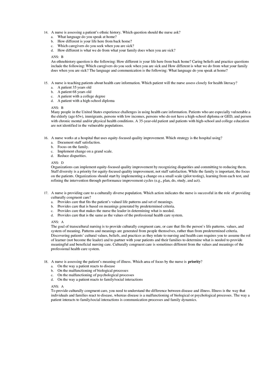 Fundamentals Study Guide - Cultural Competence - Page 4