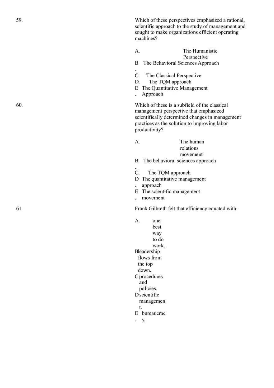 The Evolution of Management Thinking Questions Part 1 - Page 9