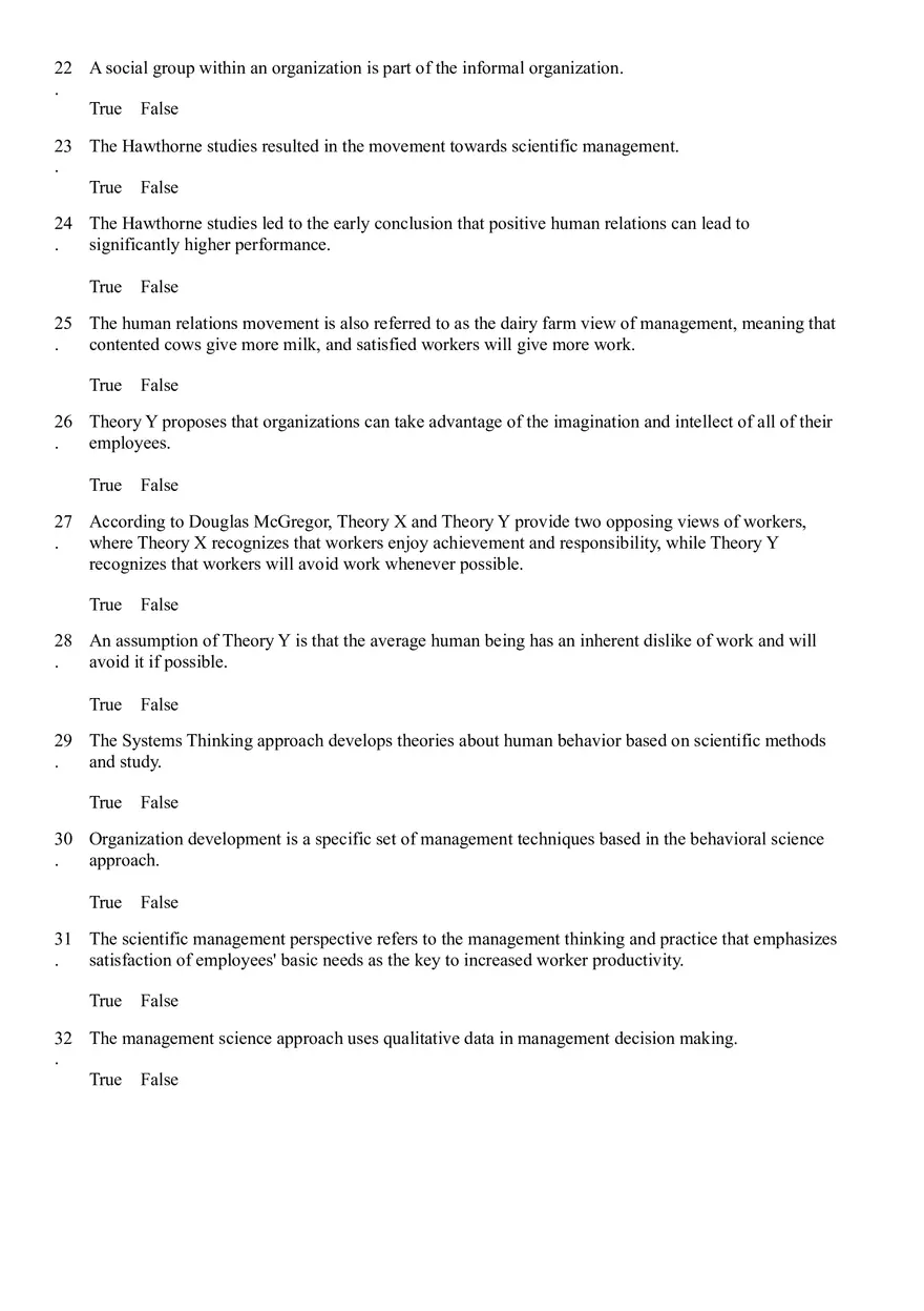 The Evolution of Management Thinking Questions Part 1 - Page 3