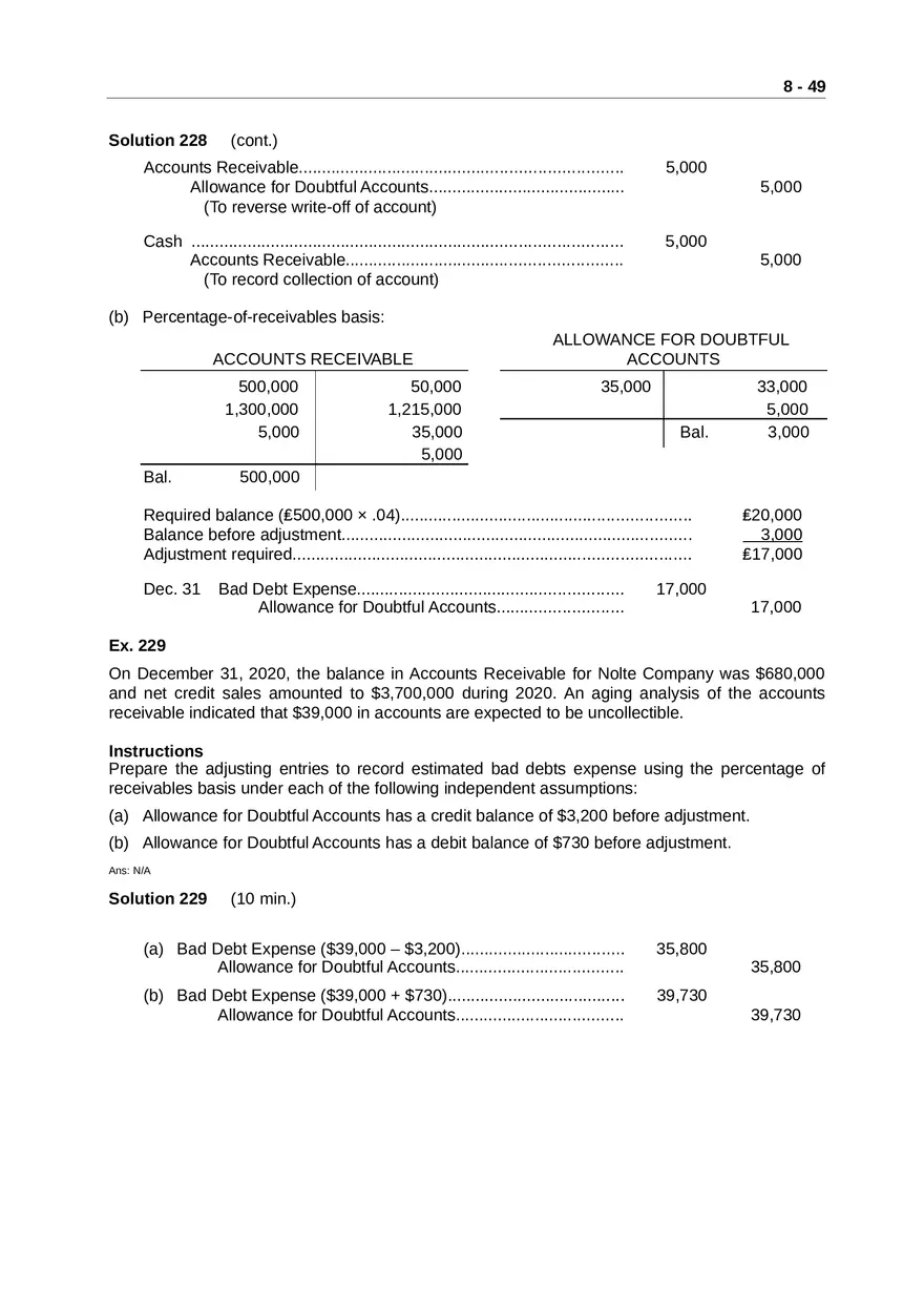 Accounting for Receivables Answer Key Part 5 - Page 8
