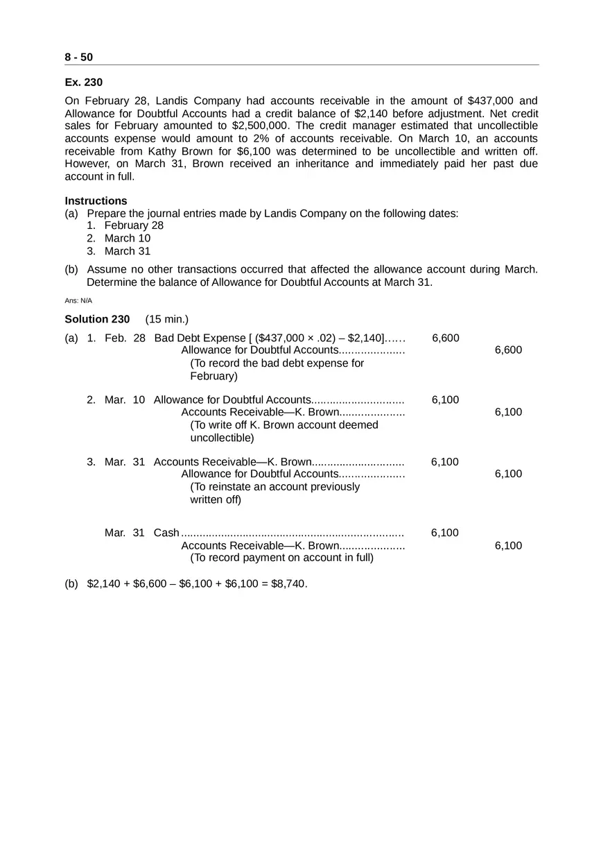 Accounting for Receivables Answer Key Part 5 - Page 9