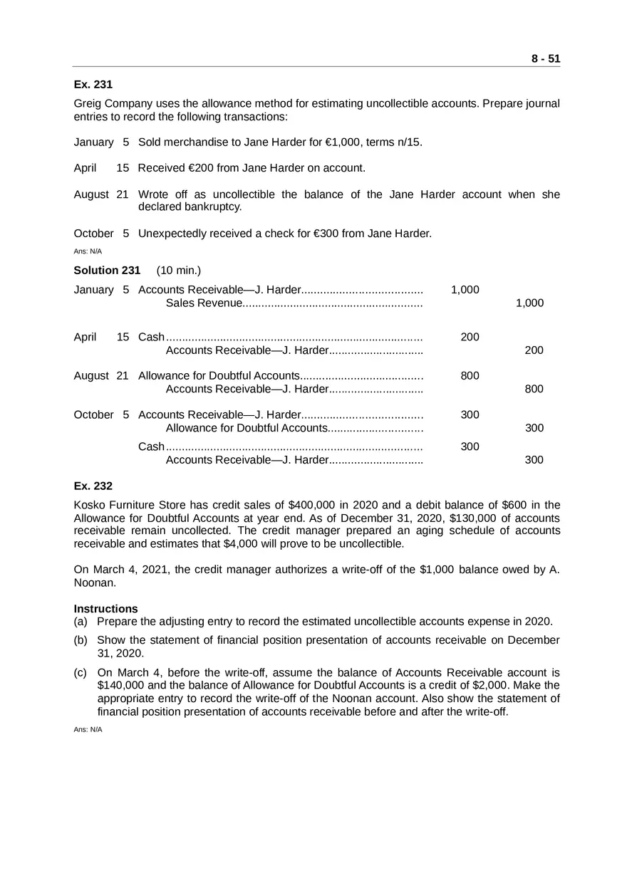 Accounting for Receivables Answer Key Part 5 - Page 10