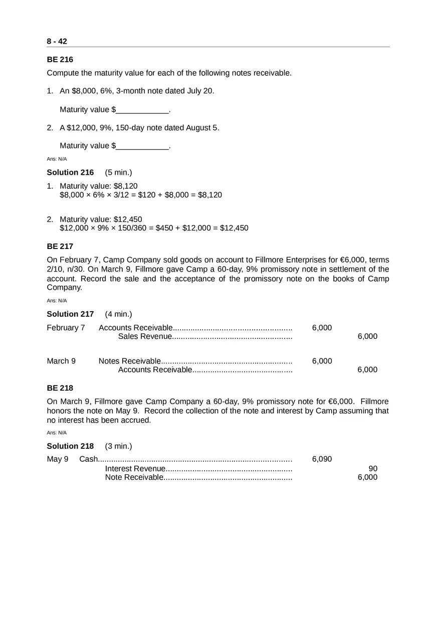 Accounting for Receivables Answer Key Part 5 - Page 1