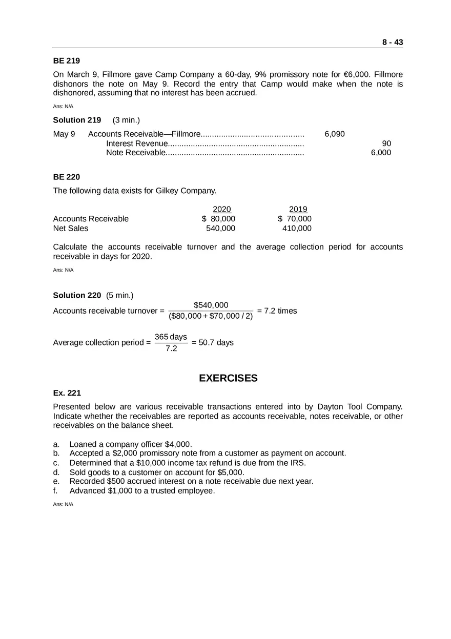 Accounting for Receivables Answer Key Part 5 - Page 2