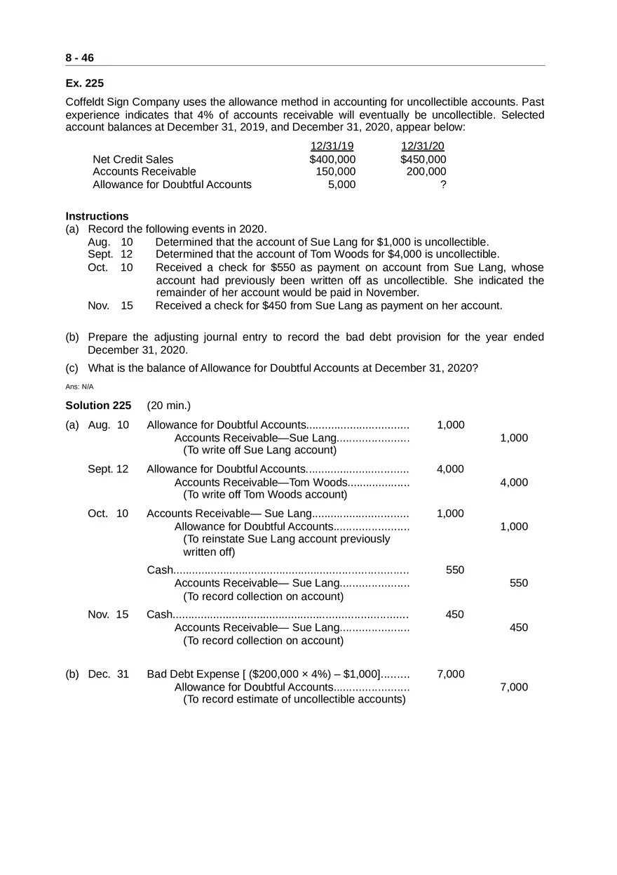 Accounting for Receivables Answer Key Part 5 - Page 5