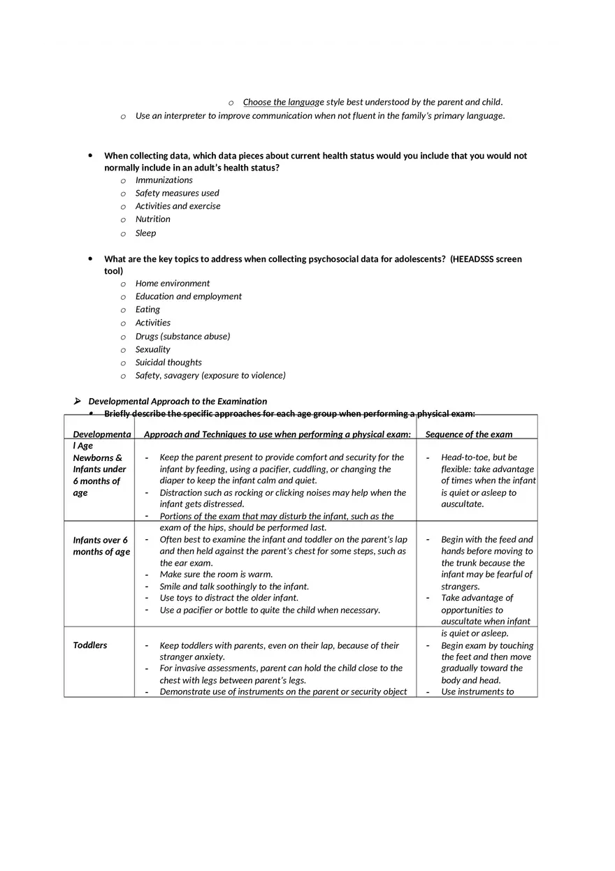 Growth and Development Module 1 Study Guide - Page 7