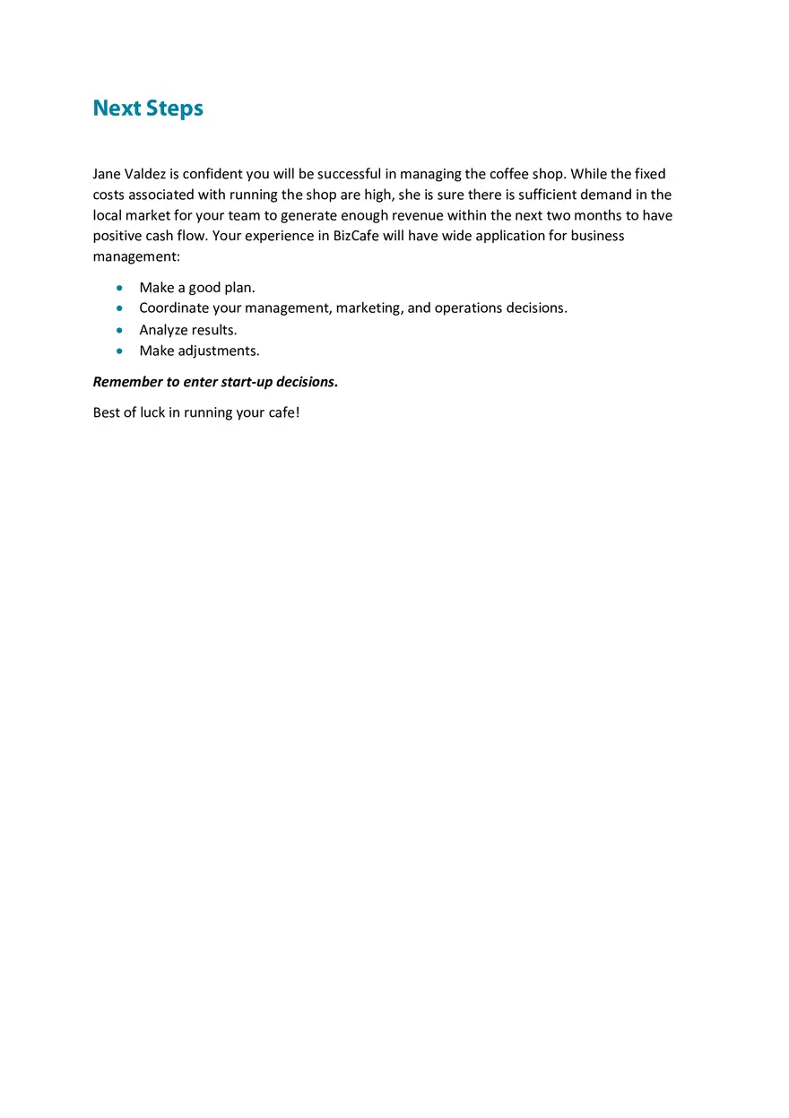 BizCafe Is a Computer Simulation Part 2 - Page 7