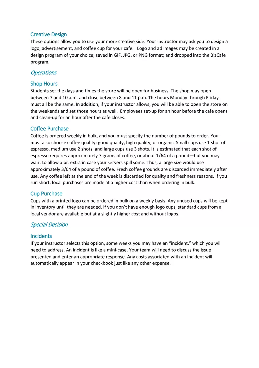 BizCafe Is a Computer Simulation Part 2 - Page 4