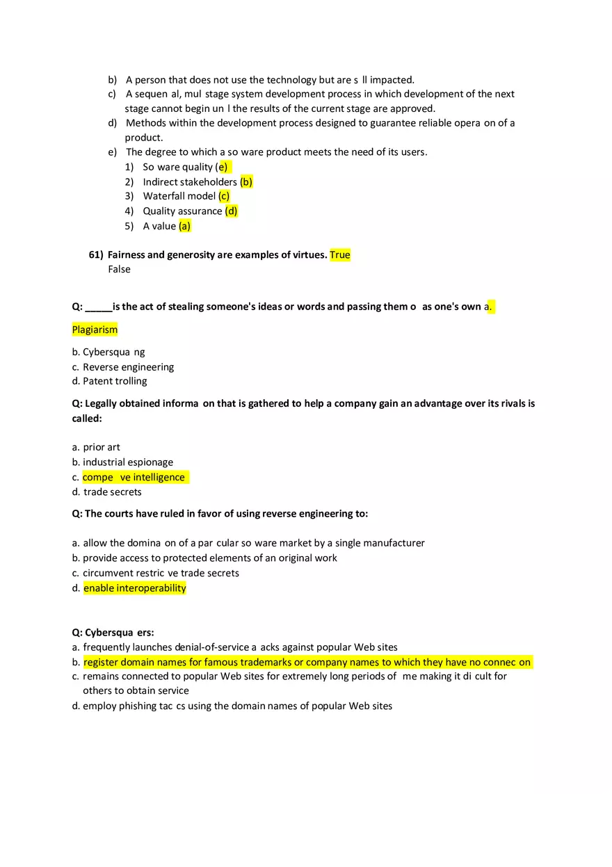 Computing Ethics and Society Answer Key 1 - Page 11