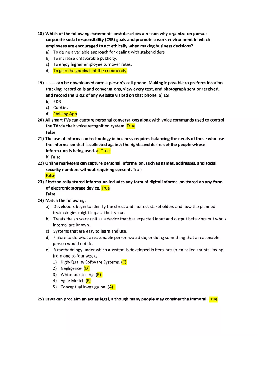 Computing Ethics and Society Answer Key 1 - Page 6