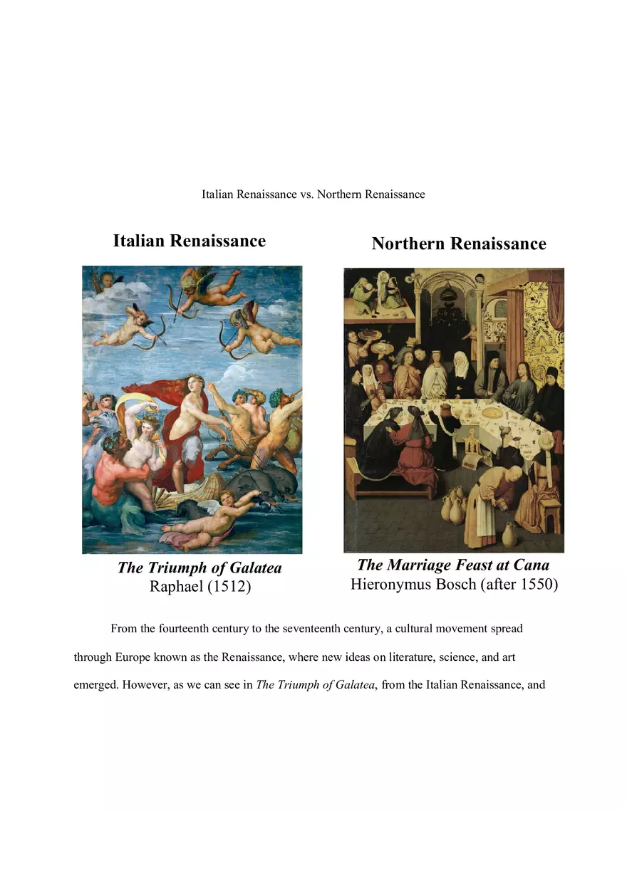 Italian vs Northern Renaissance Art - Page 1