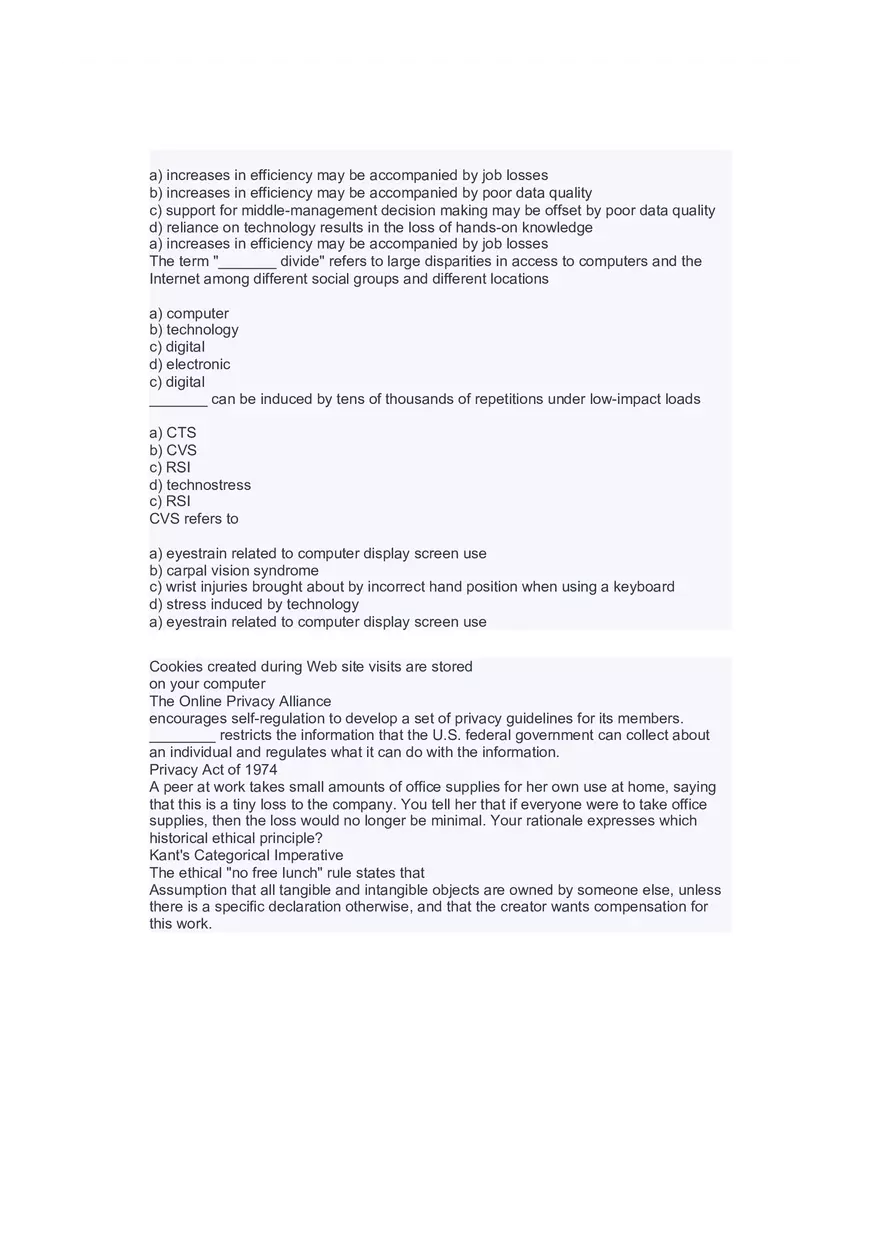 Introduction to Information Systems and Data Analytics Answers Part 6 - Page 7