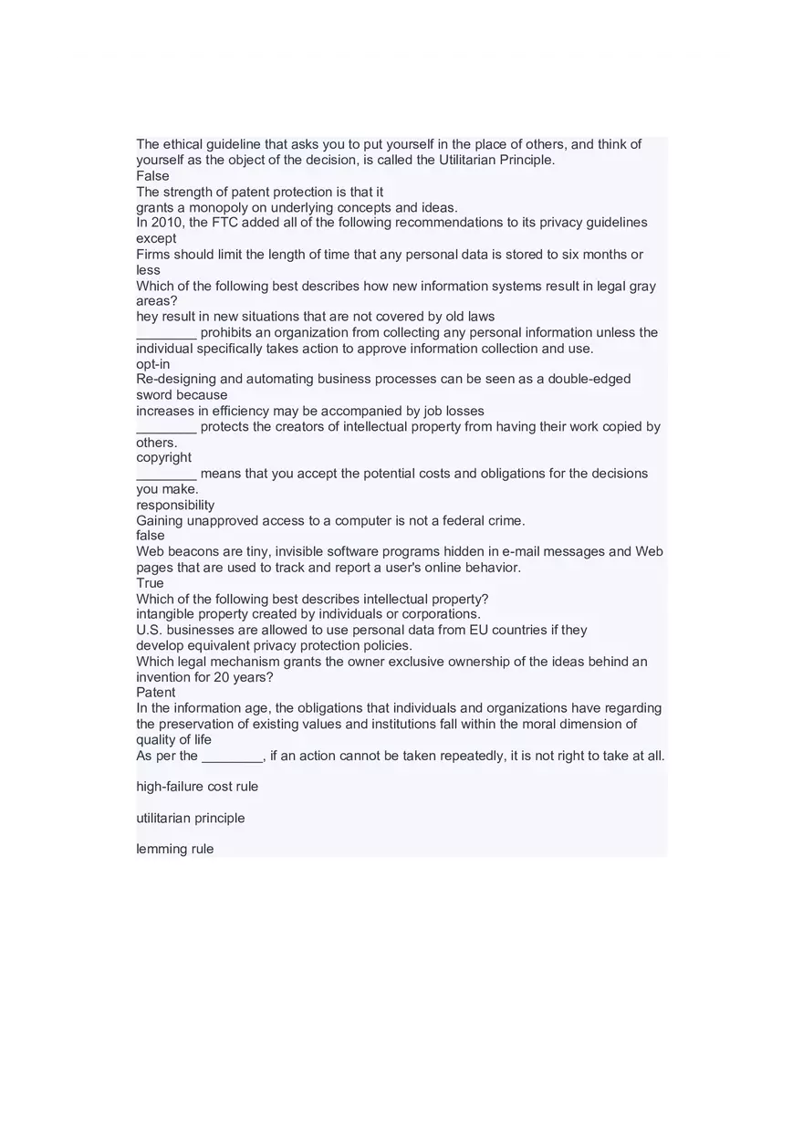 Introduction to Information Systems and Data Analytics Answers Part 6 - Page 8