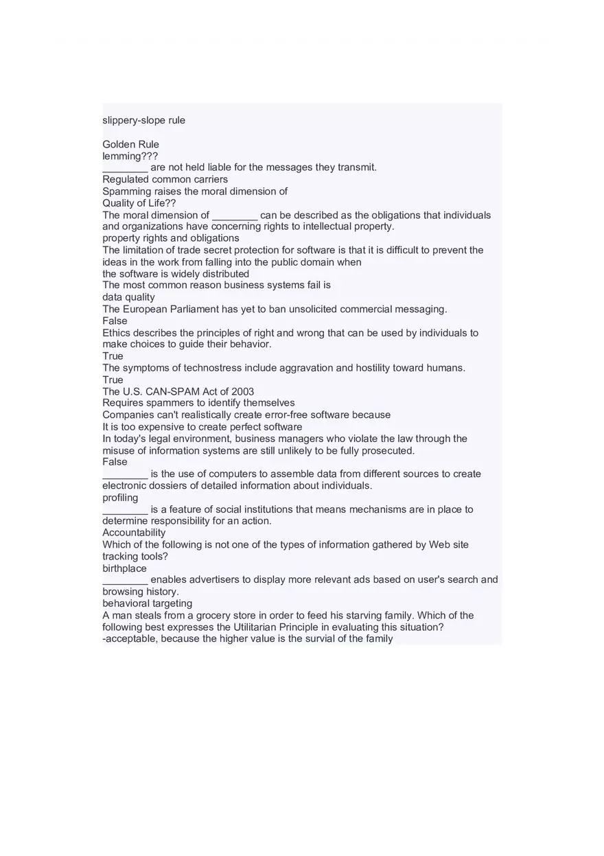 Introduction to Information Systems and Data Analytics Answers Part 6 - Page 9
