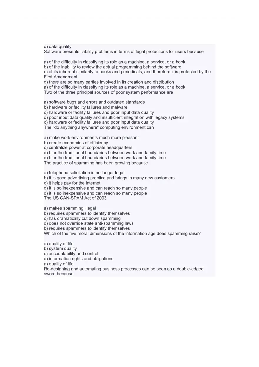 Introduction to Information Systems and Data Analytics Answers Part 6 - Page 6