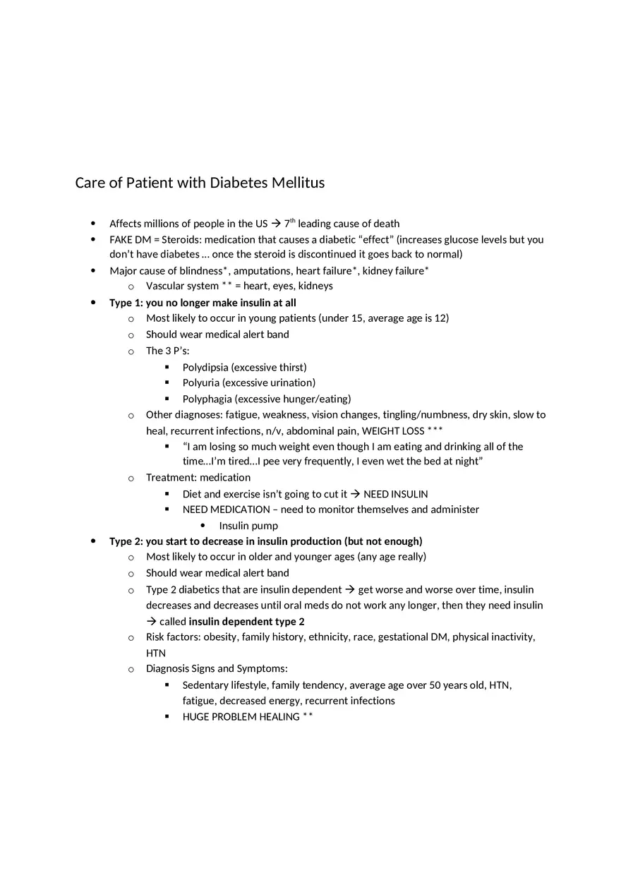 Adult Health HESI Study Guide Part 4 - Page 1