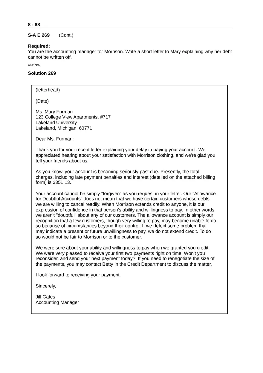 Accounting for Receivables Answer Key Part 7 - Page 7