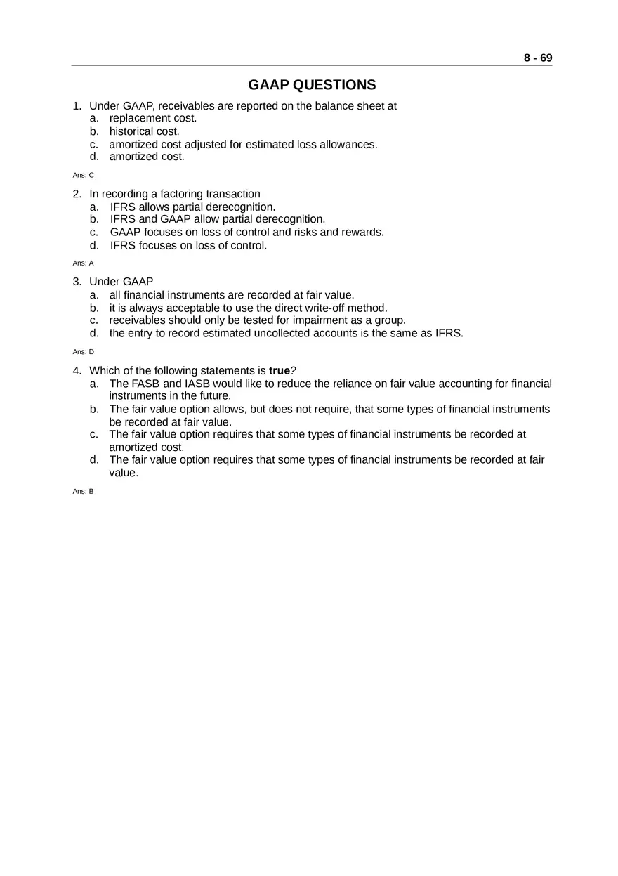 Accounting for Receivables Answer Key Part 7 - Page 8