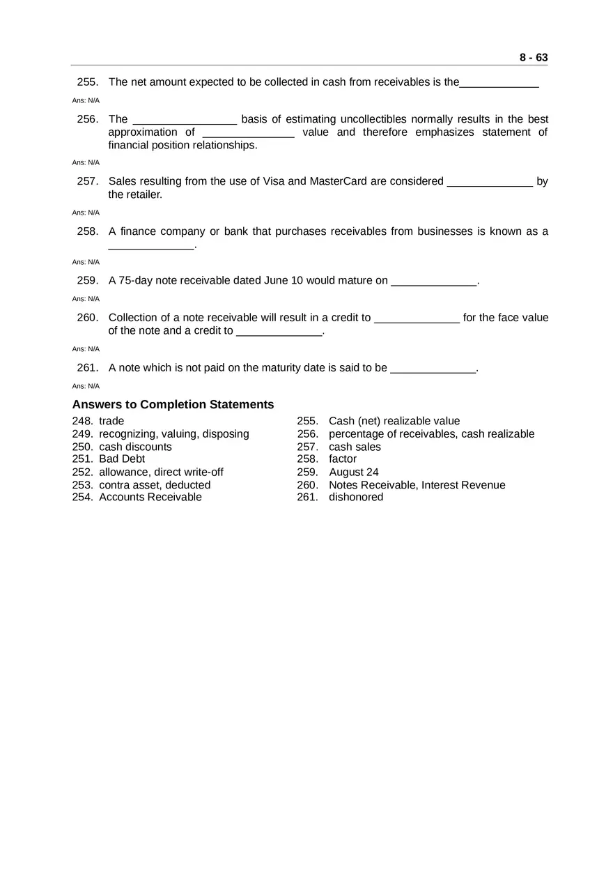 Accounting for Receivables Answer Key Part 7 - Page 2