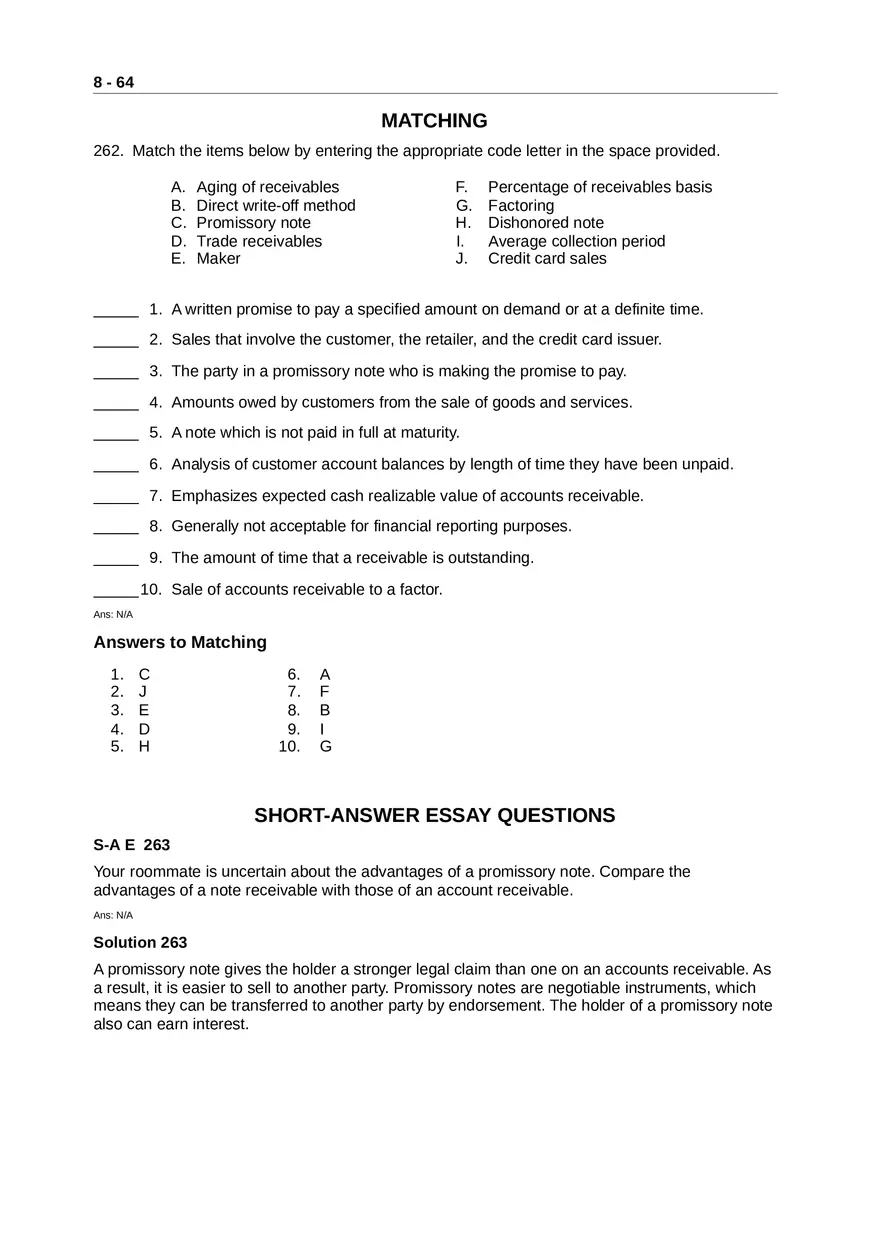 Accounting for Receivables Answer Key Part 7 - Page 3