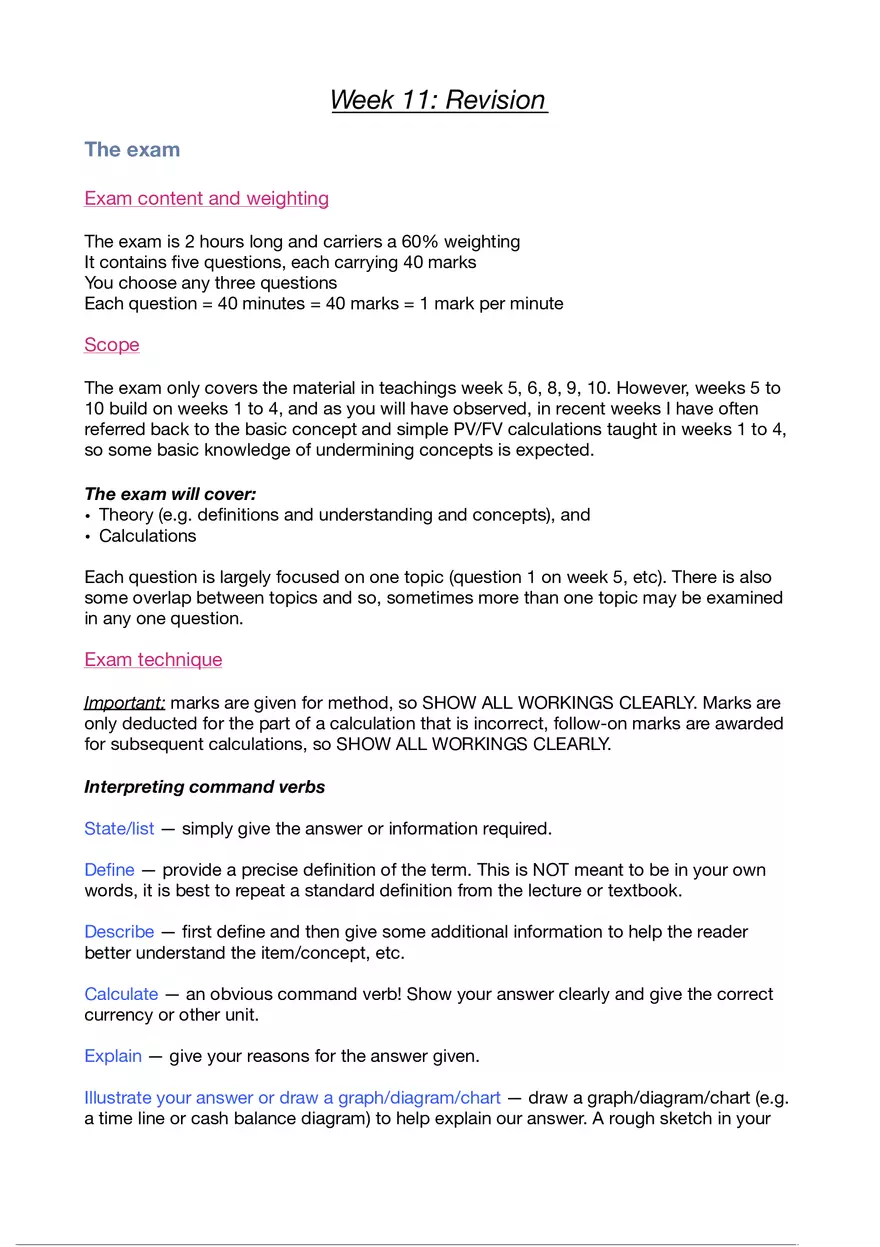 Business Finance Lecture 11 - Page 1