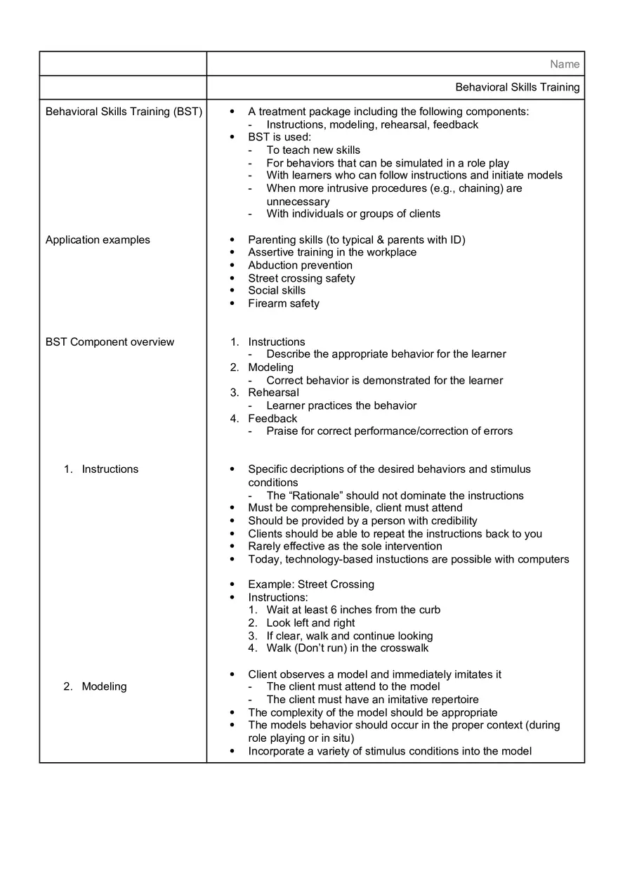 Behavioral Skills Training - Page 1