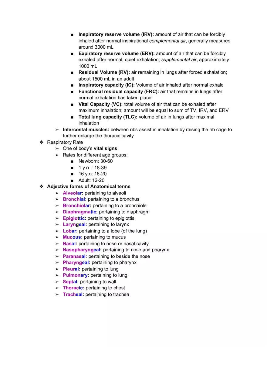 Ch. 7 - Respiratory System - Page 5