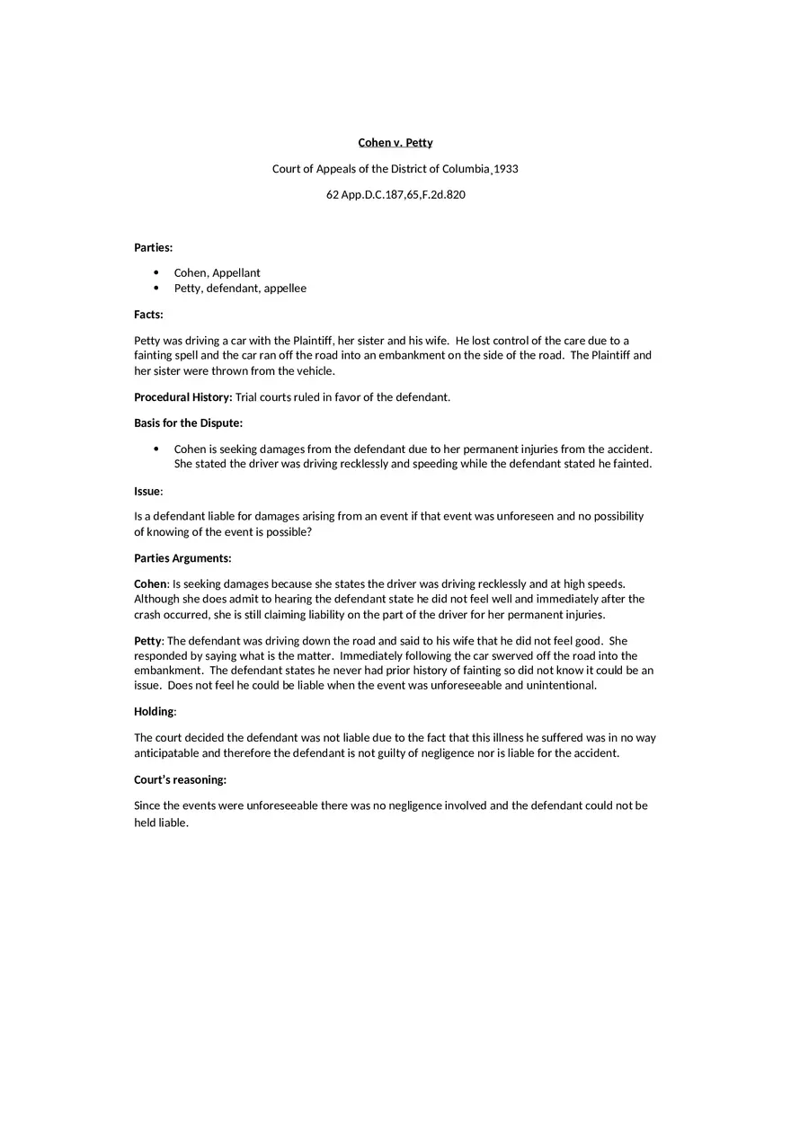 Cohen Cae Brief (Case 2) - Page 1