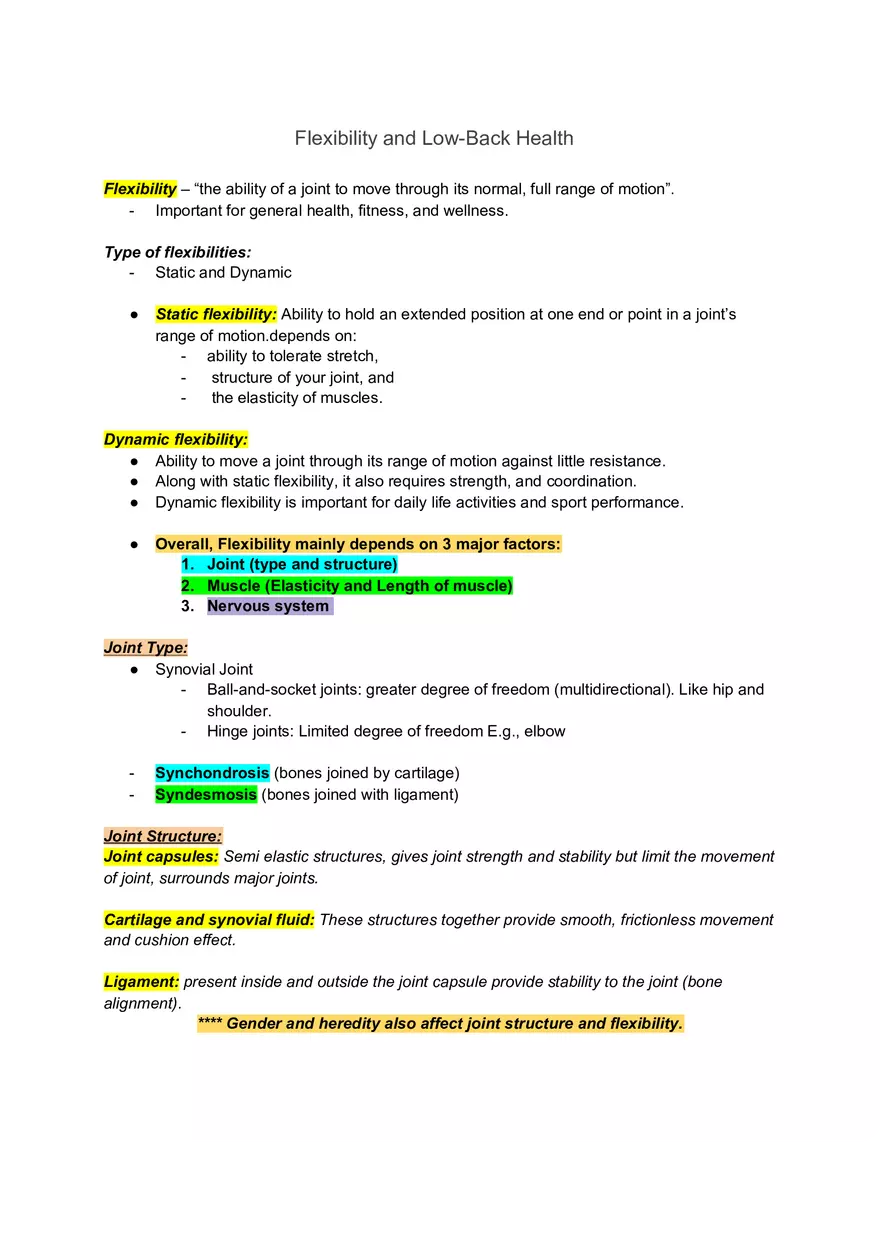 Flexibility and Low-Back Health - Page 1