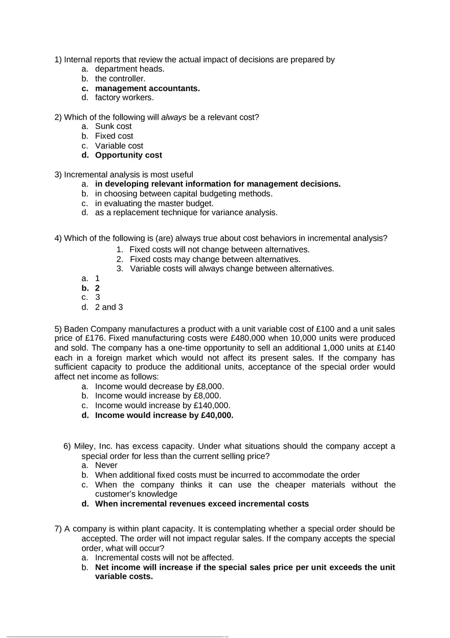 Internal Reports Answer Key - Page 1