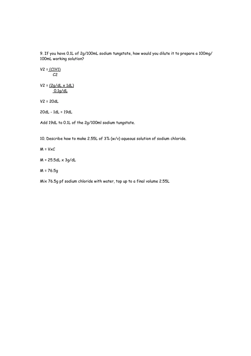 Math Review 1 - C1V1=C2V2 - Page 3