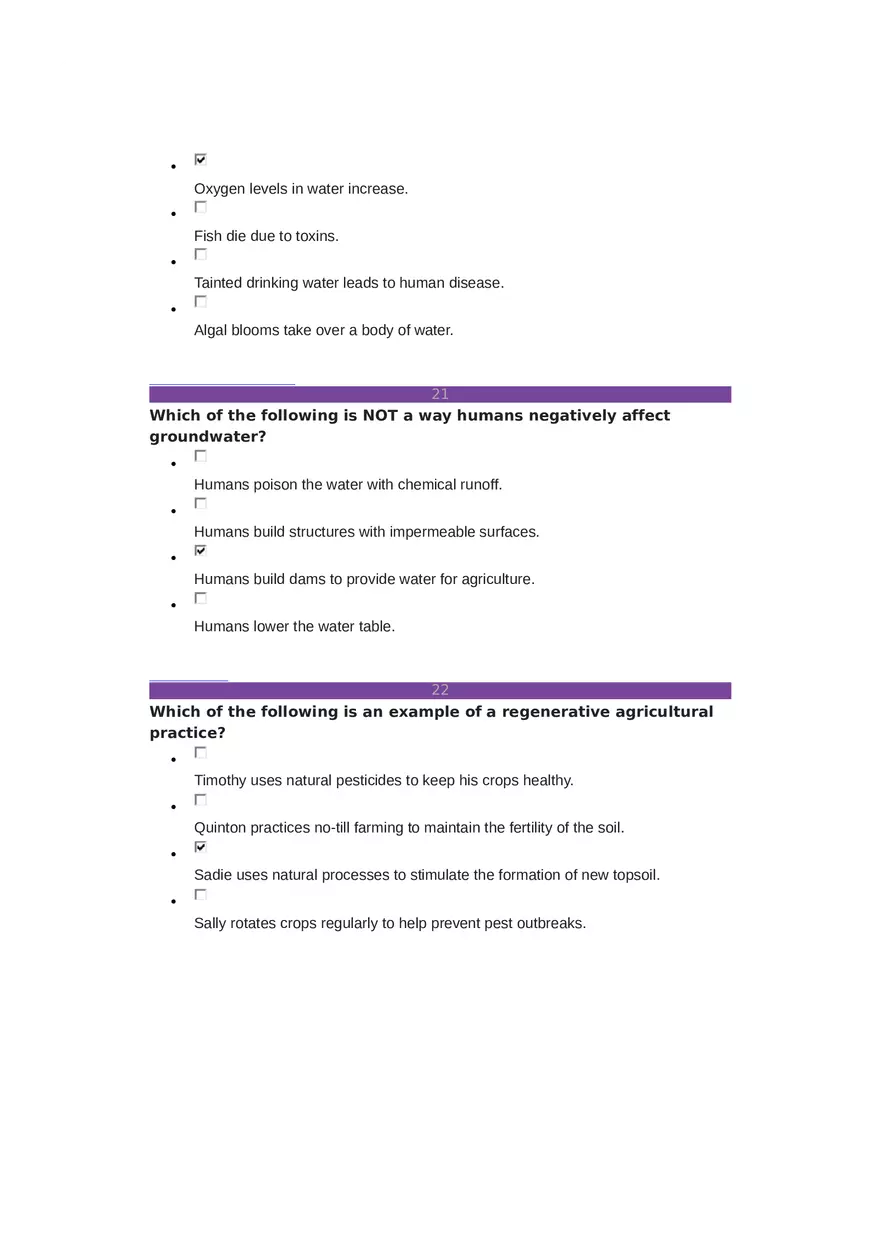 Environmental Science Unit 3 - 24 Questions - Page 9