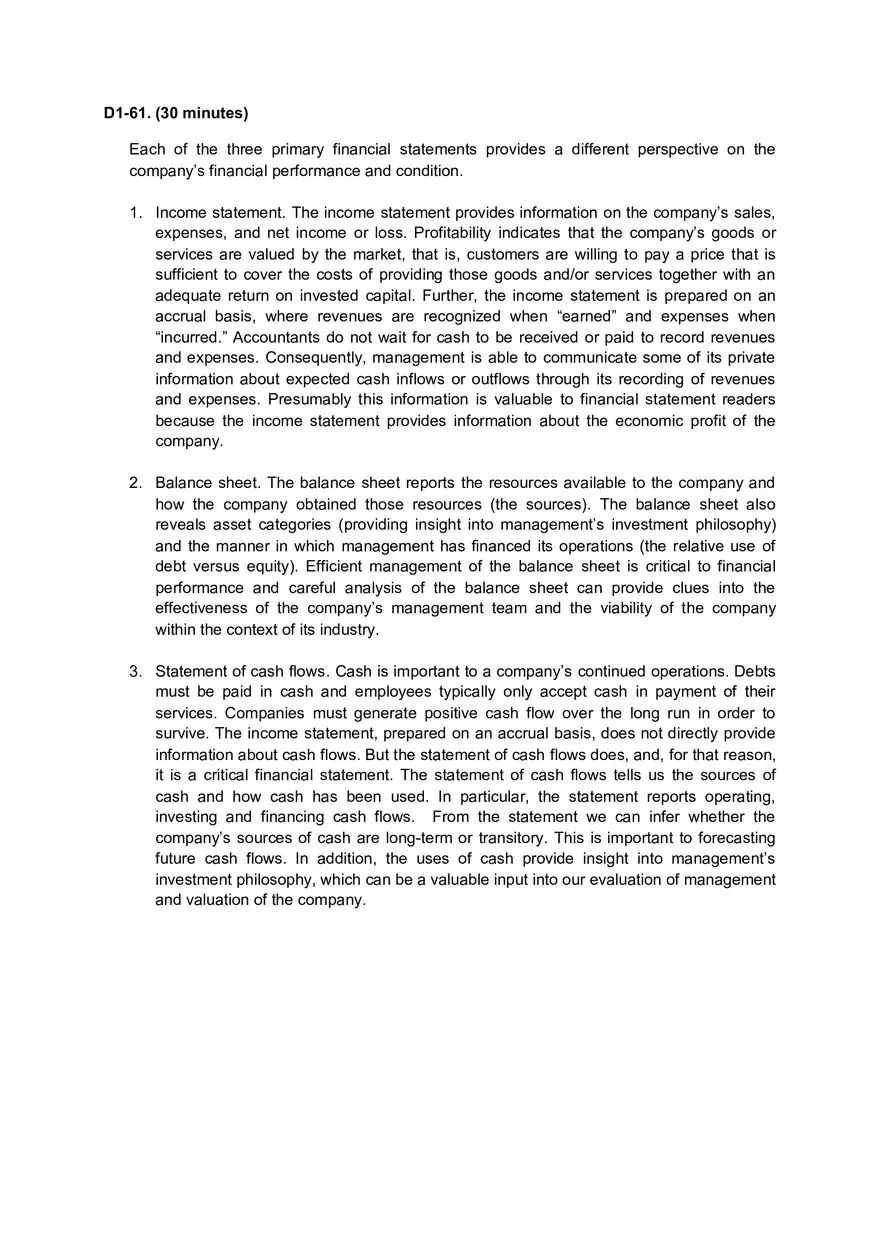Solutions and Test Bank For Financial Statement Analysis and Valuation - Page 30