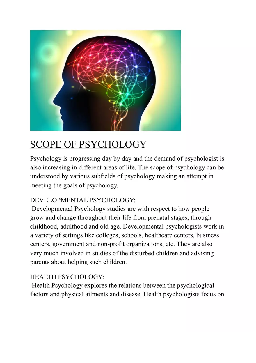 Scope of Psychology - Page 1