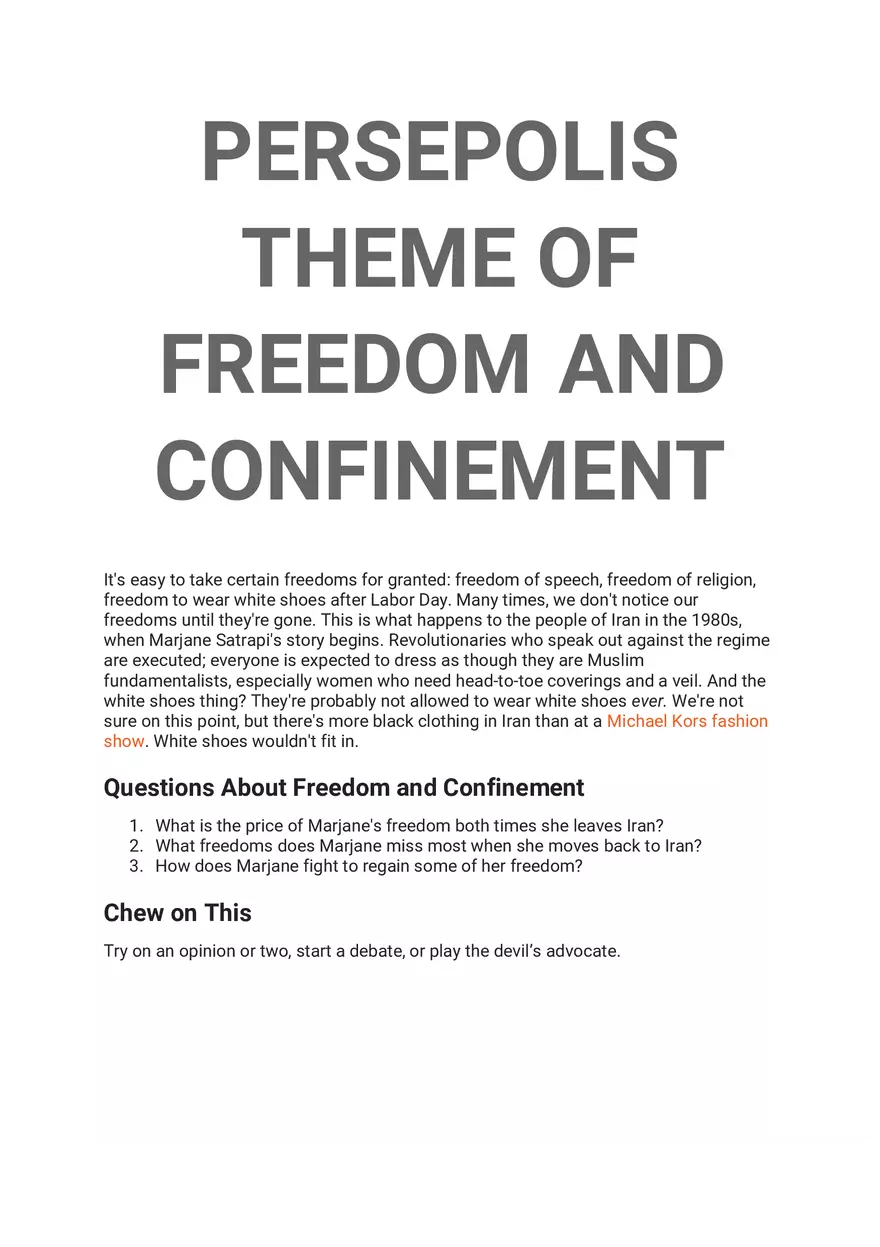 Persepolis Summary Part 5 - Page 2