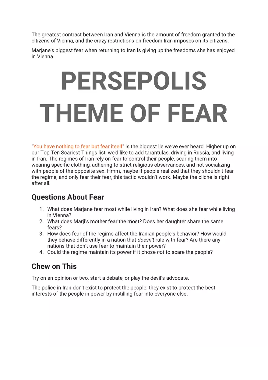 Persepolis Summary Part 5 - Page 3