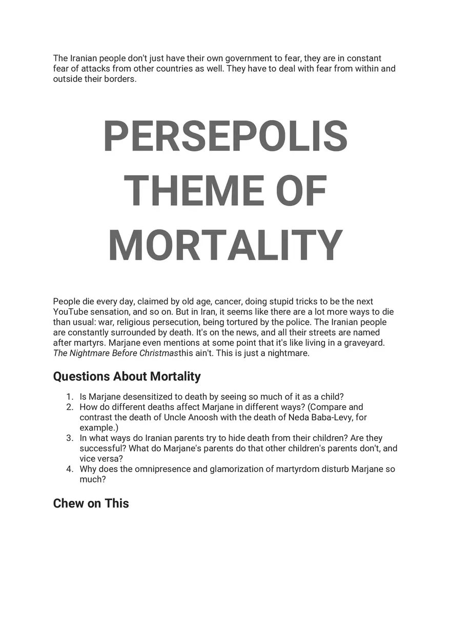 Persepolis Summary Part 5 - Page 4