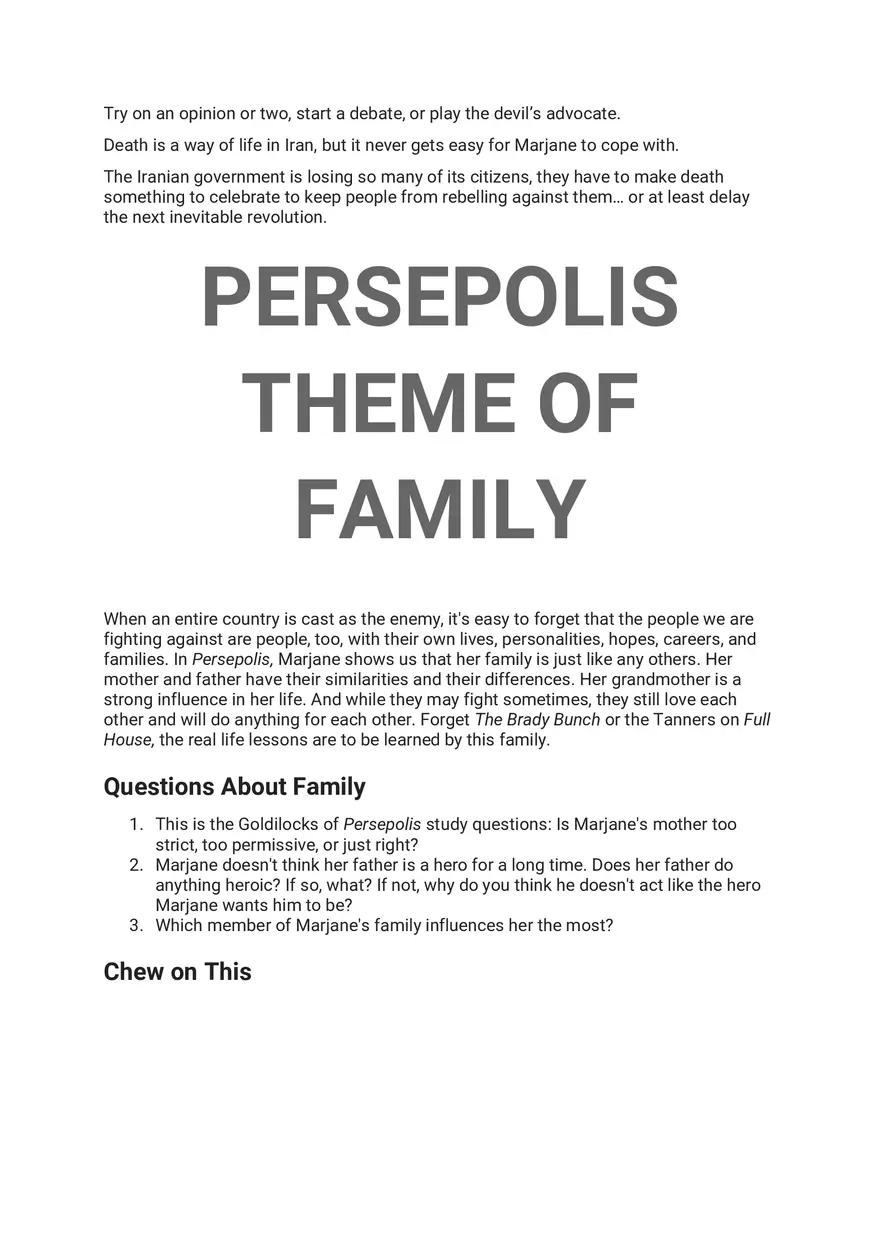 Persepolis Summary Part 5 - Page 5