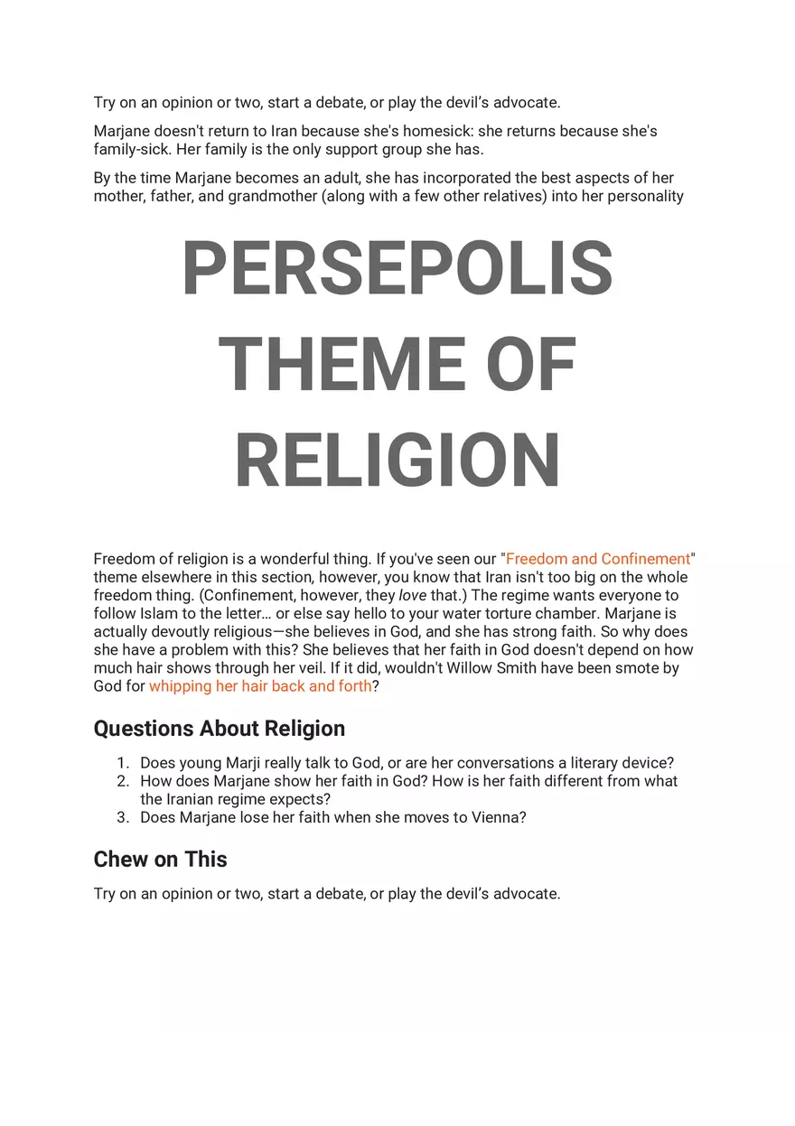 Persepolis Summary Part 5 - Page 6