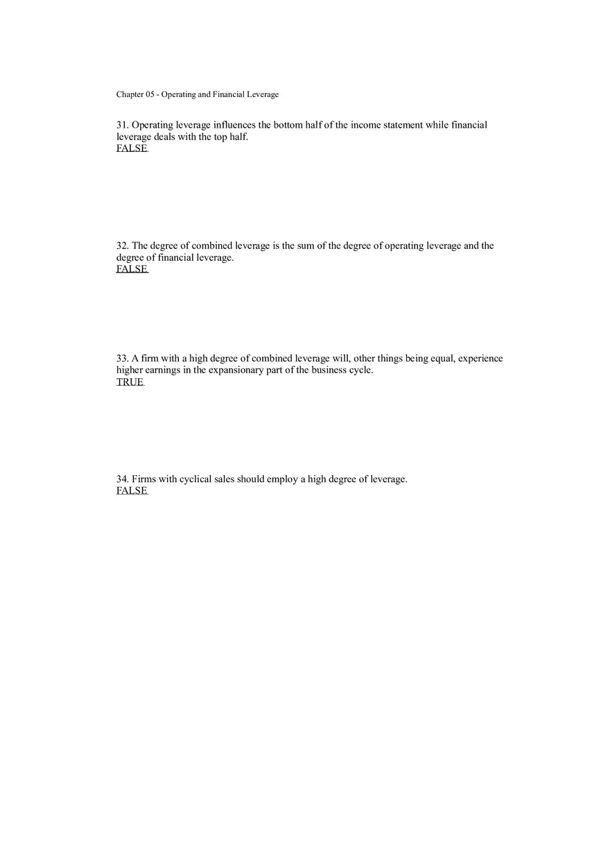Operating and Financial Leverage Assignment Part 3 - Page 9