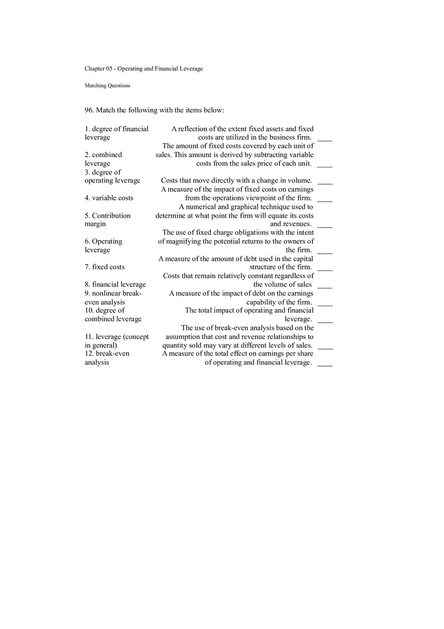 Operating and Financial Leverage Assignment Part 3 - Page 1