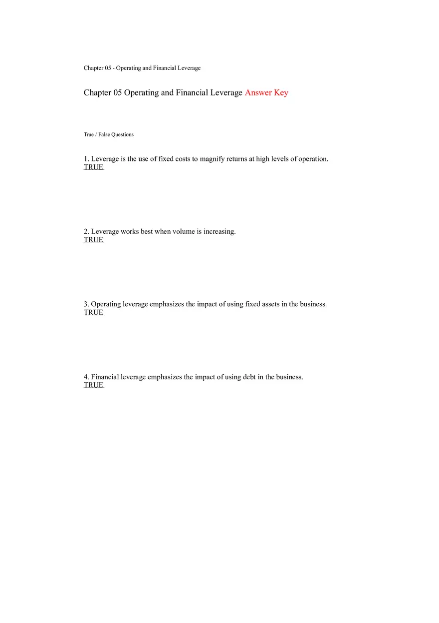 Operating and Financial Leverage Assignment Part 3 - Page 2