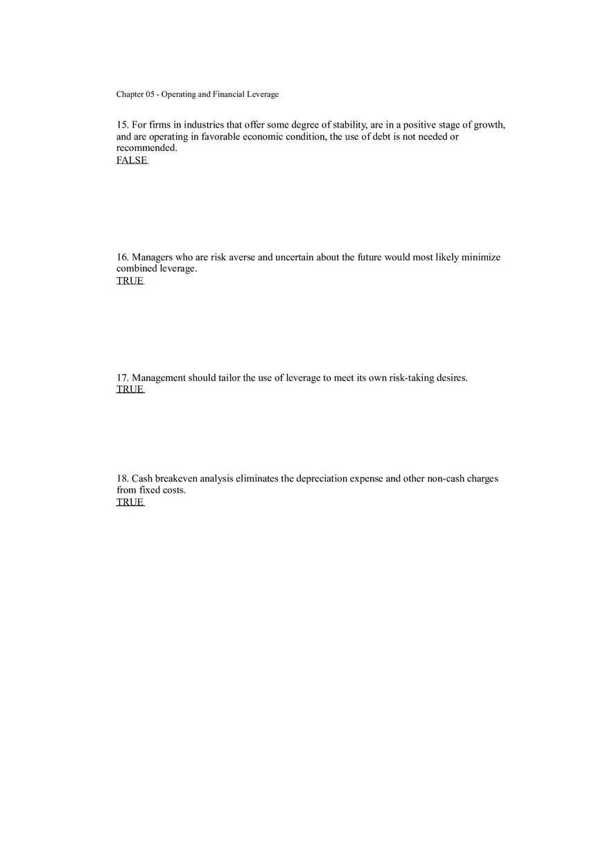Operating and Financial Leverage Assignment Part 3 - Page 5